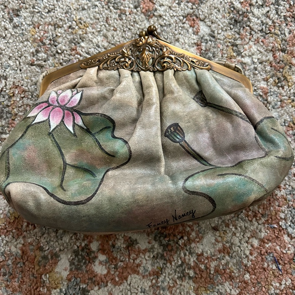 Fancy Nancy Floral Clutch with Brass Accents
